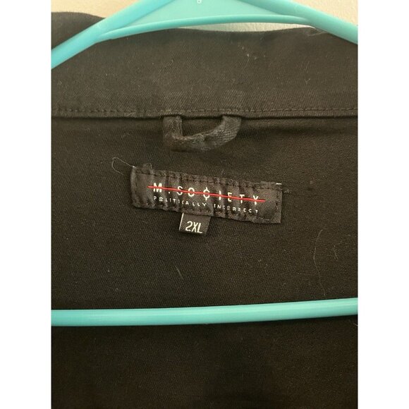 M Society Politically Incorrect Street Wear Denim Jacket Pants BLM Graffiti - Picture 2 of 9